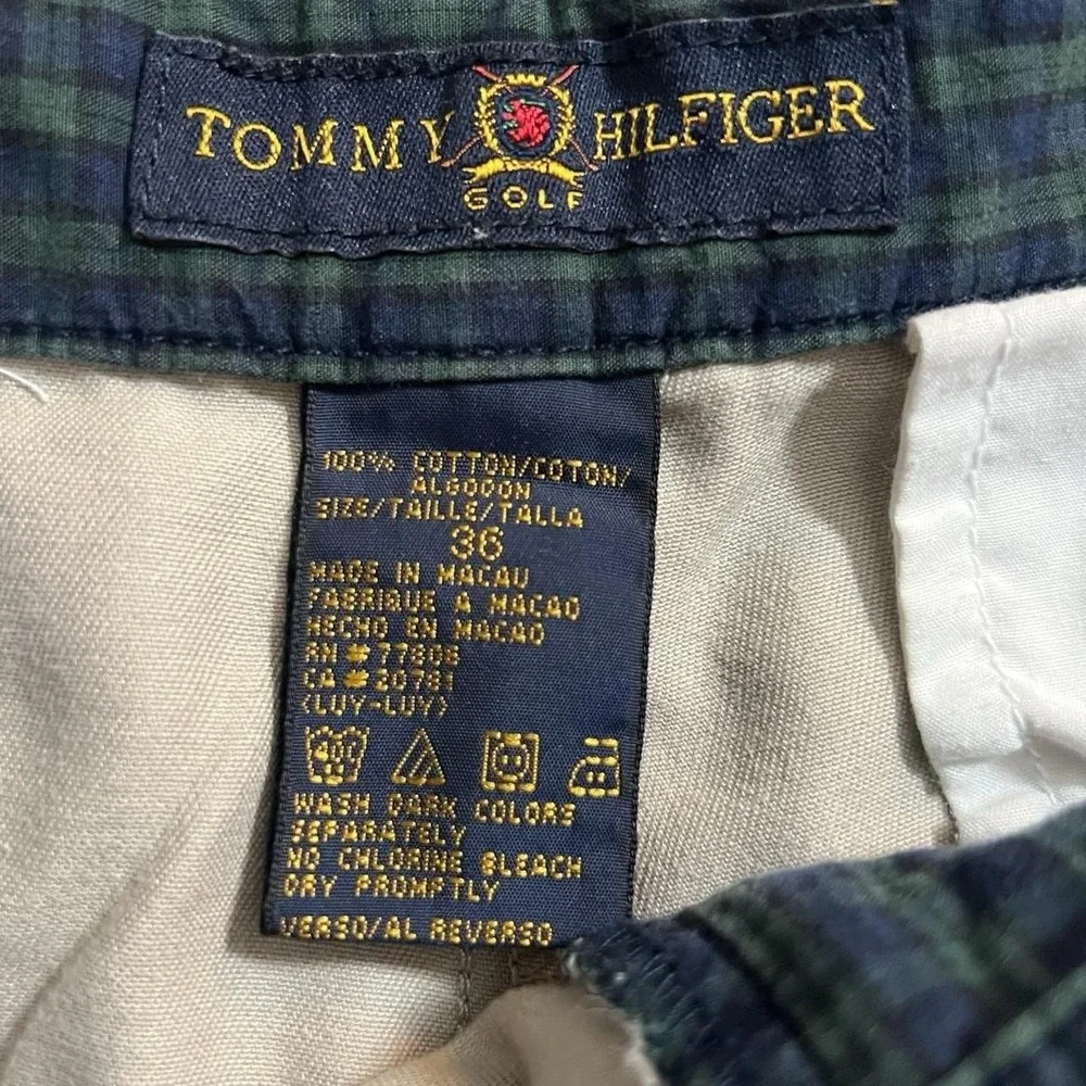 Vintage Tommy Hilfiger Khaki Pleated Golf Shorts Mens Size 36 Casual Preppy